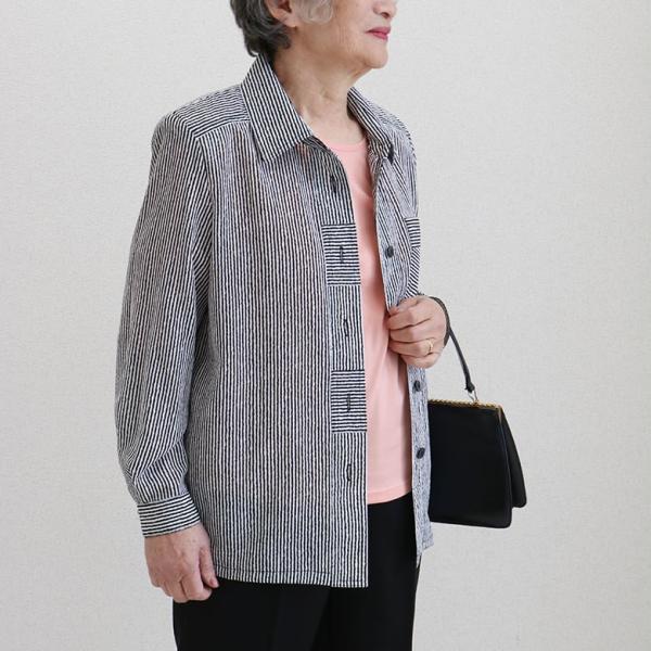 シニアレディースファッション 京都染ストライプ オーバーシャツジャケット シニア 服 60代 70代 80代 婦人 おばあちゃん服 高齢者 Buyee Buyee Japanischer Proxy Service Kaufen Sie Aus Japan