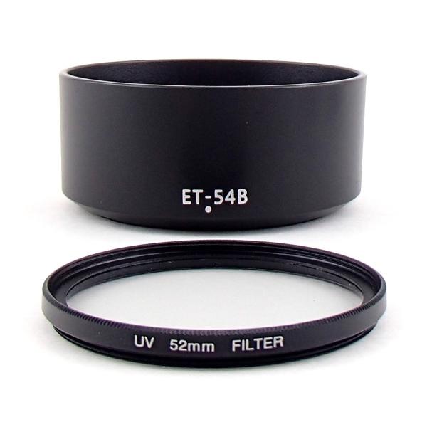 ・CanonキャノンレンズフードET-54B互換品＆52mmレンズ保護フィルターセット（Canon純正品ではございません）※※※※※※※ご注意※※※※※※※・レンズフードは取り付け可能レンズが決まっています。レンズに表記されている英字数字が...
