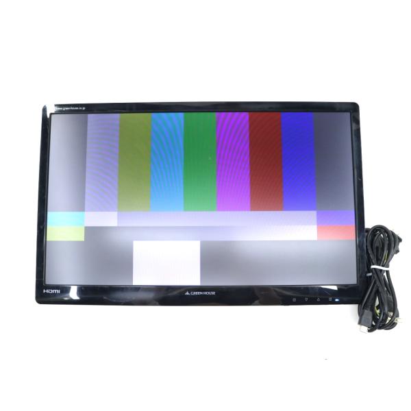 モニター green house GH-LCW24A-BK 23.6インチ非光沢ADSパネル フルHD 1920x1080ドット HDMI/DVI-D/アナログRGB入力 目立つ使用感あり