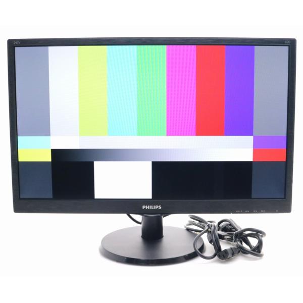 モニター PHILIPS 243V5QHABA/11 23.6インチ非光沢MVAパネル フルHD 1920x1080ドット HDMI/DVI-D/アナログRGB入力 目立つ使用感あり