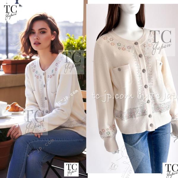 CHANEL（シャネル） カーディガン アイボリー カシミア スワロフスキー