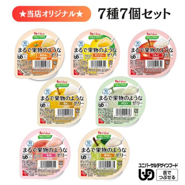 【ハウスギャバン】やさしくラクケア まるで果物のようなゼリー 7種7個セット 区分3 520022
