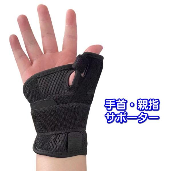 手首 親指サポーター 付け根  関節 固定 メッシュ 通気性 付け根 腱鞘炎 テーピング ばね指 突き指 捻挫 固定 母指 CM関節症 ダブルプレートイズ 1枚 左右兼用