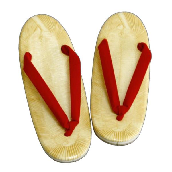■サイズ　【フリーサイズ】　巾　約8.5ｃｍ、長さ　約23.5ｃｍ(実寸)　およそ 22.5〜24.5ｃｍ対応。■素材　表　：ビニール　底　：スポンジ　鼻緒：ハイミロン■カラー　鼻緒は赤女性用の草履（雪駄）です。着物や作務衣等、普段でも和装...