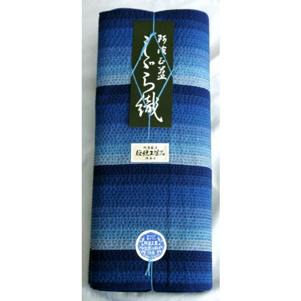 阿波しじら織 木綿着物 着尺 反物 001 全40柄以上 阿波正藍しじら織