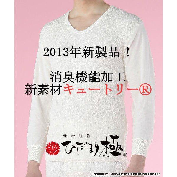 ひだまり 肌着 極 紳士長袖U首シャツ M オフホワイト 健康肌着