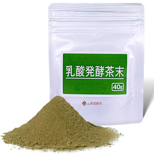 乳酸発酵茶 粉末 お茶 緑茶 粉末緑茶 粉茶 静岡茶 パウダー緑茶 緑茶粉末茶 水出し緑茶 掛川茶 粉茶濃厚 まろやか 山英 40g 1袋