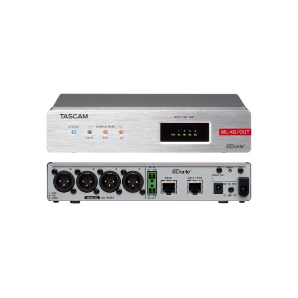 TASCAM DSPミキサー内蔵4ライン出力Danteコンバーター   ML-4D/OUT-X