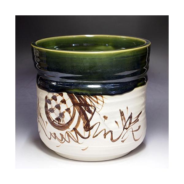 水屋瓶　織部 茶道具/水屋道具） 瀬戸 織部 水屋瓶（みずやかめ） 六兵衛陶苑 紙箱