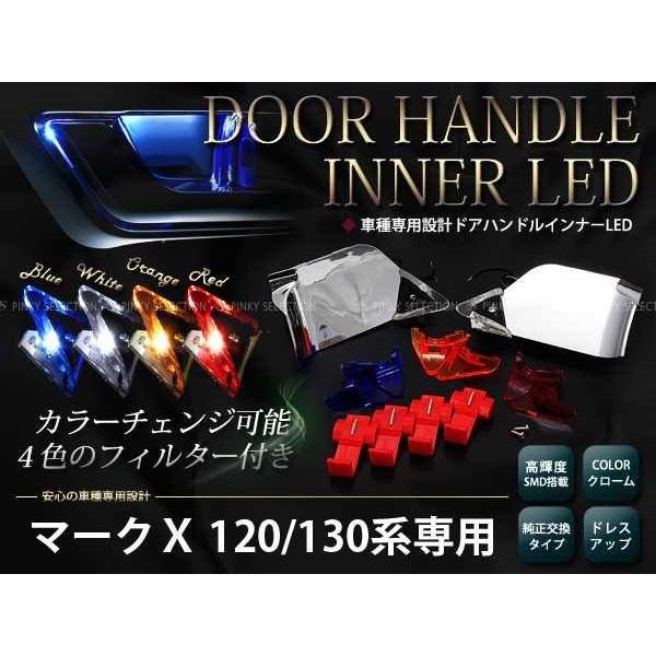 130系マークX サイドドアハンドル LEDイルミネーション 色切替 : teal