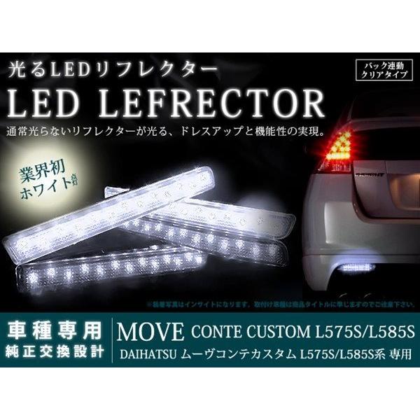 L575S/L585S系ムーヴコンテ 26LEDリフレクター クリア バック連動