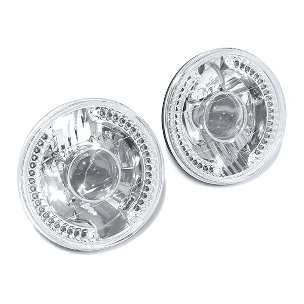 7インチ LED ヘッドライト イカリング デイライト プロジェクター 