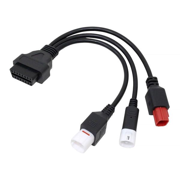 ヤマハ ホンダ スズキ カワサキ バイク用 OBD2 変換アダプター 3in1 3ピン 4ピン 6ピン 故障診断コネクター メンテナンス ケーブル
