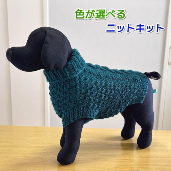 毛糸 エブリディソリッドで編むアラン模様が素敵な小型犬用ドッグ