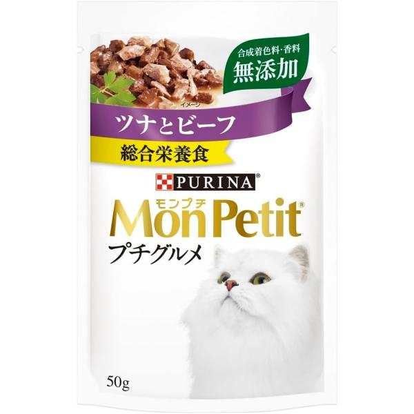 他サイト： ネスレ日本　モンプチ プチグルメ パウチ ツナとビーフ 50ｇｘ6袋入り　千葉西倉庫の商品画像