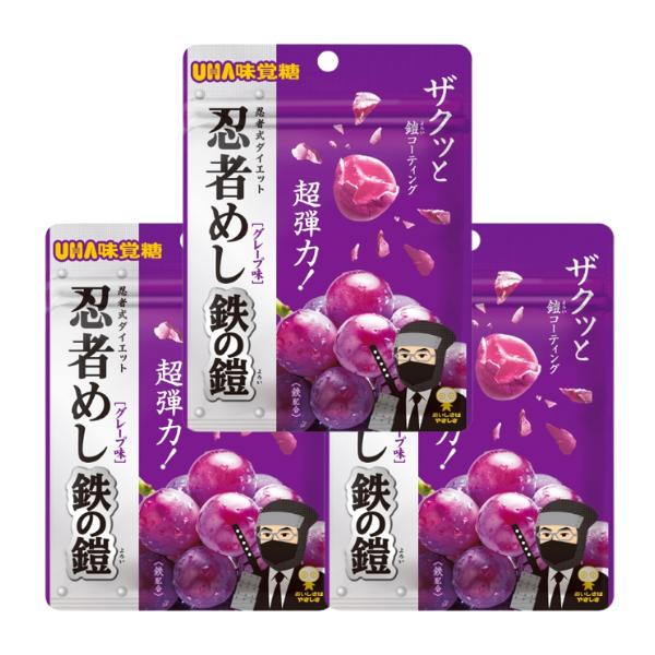 忍者めし 鉄の鎧 グレープ味 3袋セット UHA味覚糖 広島倉庫 : Tech-In