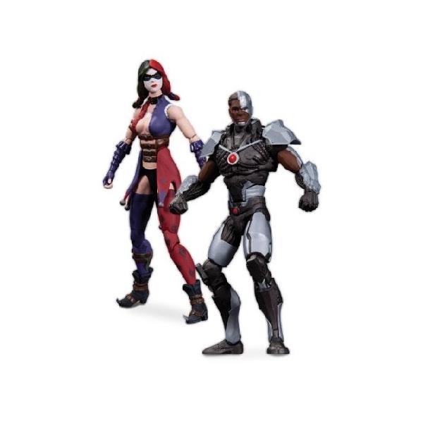 インジャスティス 神々の激突 3.75インチ アクションフィギュア 2パック/サイボーグ VS ハーレー・クィン