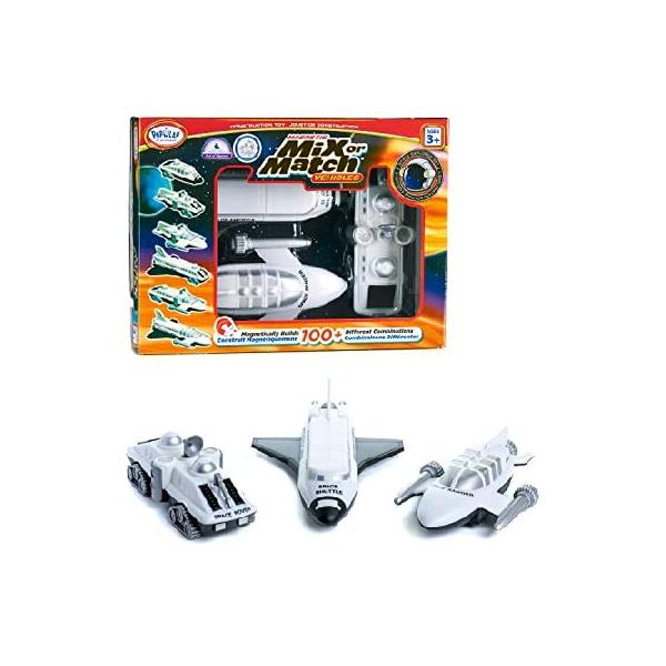 POPULAR PLAYTHINGS Magnetic Mix or Match Vehicles, Space, White, Standard