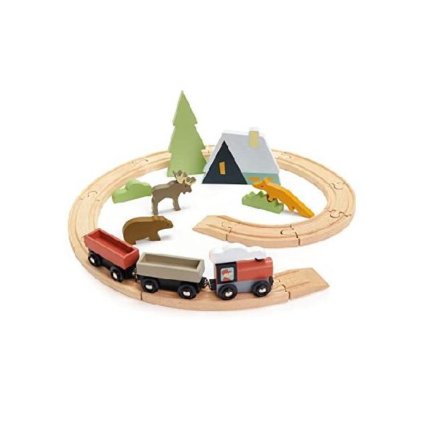 Tender Leaf Toys - Treetops Train Set - Beautiful Wooden Toy Train Set Kids - Intelligent and Imaginative Play Skills for Age 3+