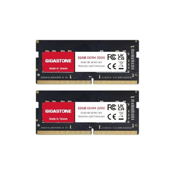 32 ｜ノートPCメモリ DDR4 16GB (8GB×2枚) 動作確認済み メモリ ノートパソコン専用 DDR4】GIGASTONE 32GBx2枚 (64GB Kit) DDR4