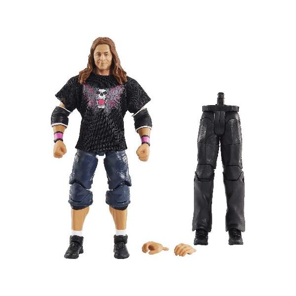 Mattel Bret ”Hit Man” Hart WrestleMania Action Figure with entrance shirt ＆ Vince McMahon Build-A-Figure Pieces, 6-in Posable Collectible Gift for
