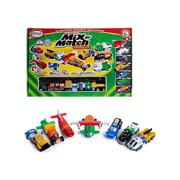 POPULAR PLAYTHINGS Mix or Match Vehicles Green, Magnetic Toy Play Set, 21 Pieces