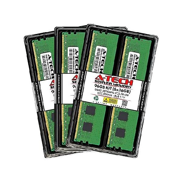A-Tech 96GB キット (6x16GB) RAM HP ProLiant DL325 G11, DL345 G11, DL365 G11, DL380a G11, DL385 G11 | DDR5 4800MHz PC5-38400 EC8 RDIMM 1Rx8 ECC Registe