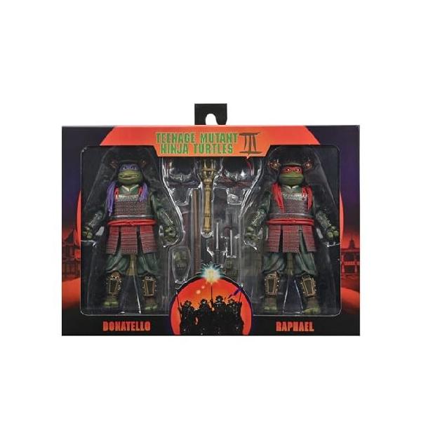 NECA ティーンエイジ・ミュータント・ニンジャ・タートルズ 3 (映画) - 時間の中のカメ - 1:7スケール コレクター収集用アクションフィギュア ドナテロ＆ラファ