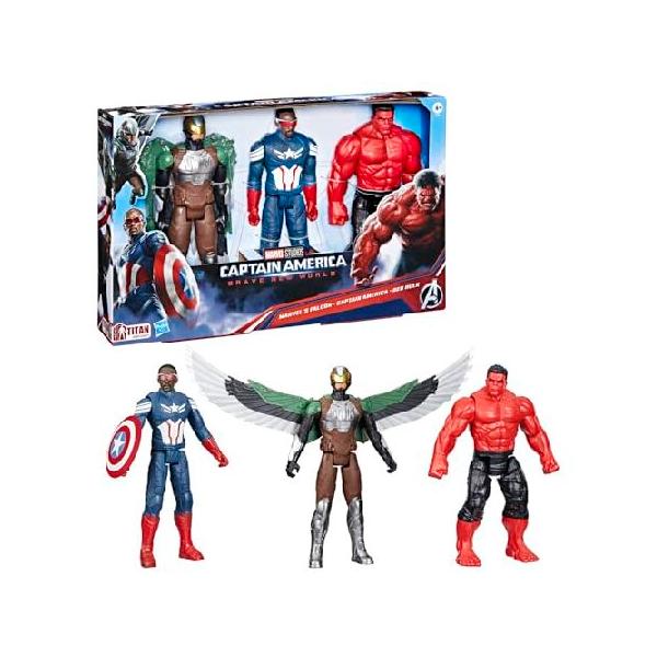 Marvel Avengers Captain America: Brave New World, Titan Hero Series, Action Figure Set, 5+