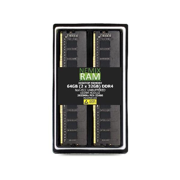 64GB 2X32GB DDR4 2933MHz PC4-23400 2Rx8 1.2V CL21 288ピン ノンECC
