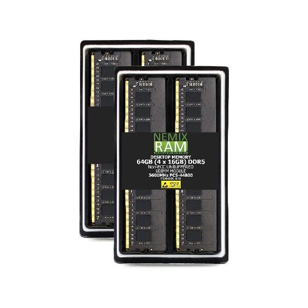 64GB 4X16GB DDR5 5600MHz PC5-44800 1Rx8 1.1V CL46 288ピン 非ECC