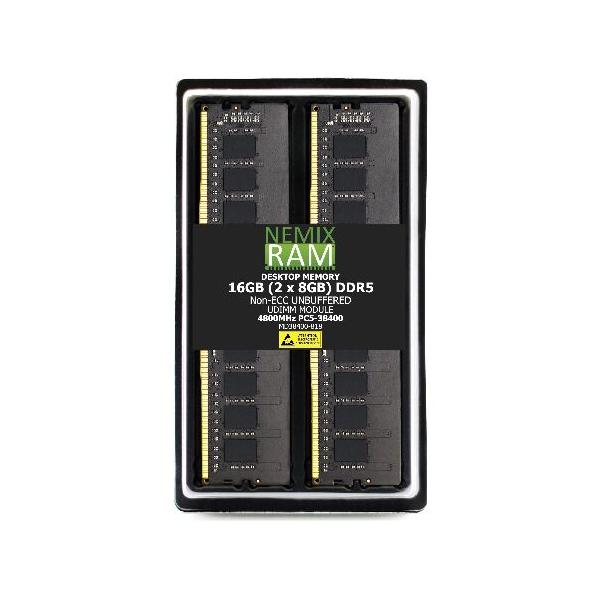 16GB 2X8GB DDR5 4800MHz PC5-38400 1Rx8 1.1V CL40 288ピン ノンECC