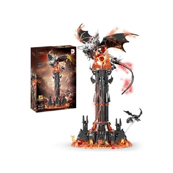 Medieval Dark Tower Building Sets, Castle Lord Architecture with Light, Compatible with Lego Building Blocks Set, Christmas Birthday Gift Toy for Adul
