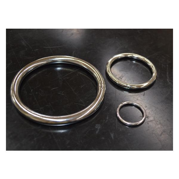 リング・カラビナ・スナップフックに！ステンレス溶接リング(SUS304)の販売です。溶接しているので継目がありません（溶接痕はあります）。使用荷重は価格表に記載されています。吊り具やスリング用金具など、各種DIYやハンドメイドに！【注文方法...