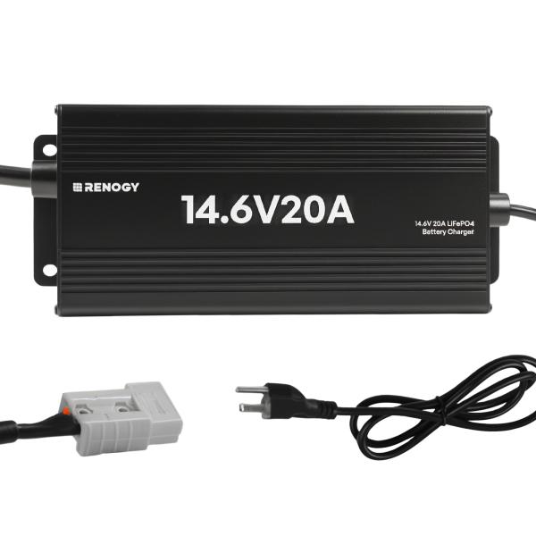 【RENOGY】12.8Vリチウムイオンバッテリー用充電器☆20A RENOGY（レノジー） （IP65防水）12V 20A AC-DC リン酸鉄リチウム