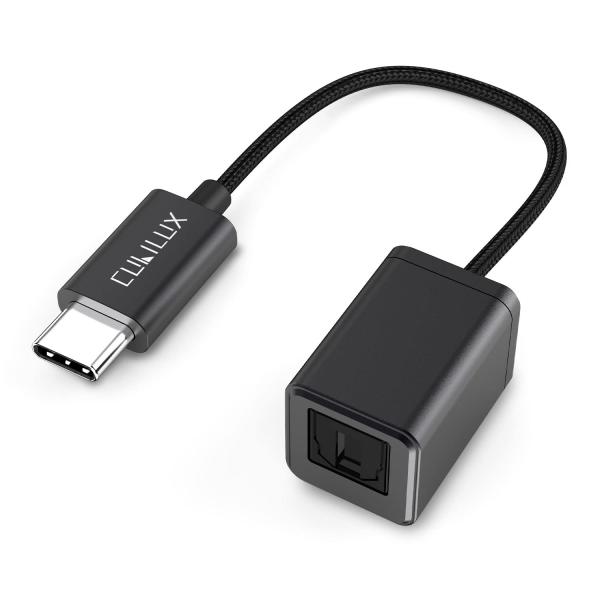 USB C ? SPDIF TOSLINK  光オーディオ変換アダプタ、Thunderbolt 4/3 -トスリンク変換器、タイプC - Optical ドングル、iPhone 15+/15 Pro Max、iPad 10 iPad Pro...