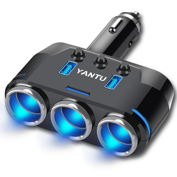 シガーソケット 3連 2023第3代目 智能チャージ スチールカラムリセット