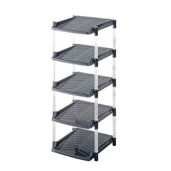 平和工業 Heiwa Kougyou  シューズラック クリスタル 5段 グレイ グレー