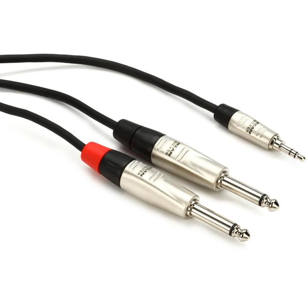 Hosa HMP-010Y 3m ステレオミニ-モノラルフォン×2 オーディオケーブル