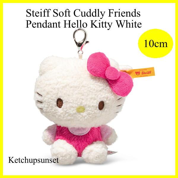 【入荷しました！】シュタイフ ペンダント ハロー キティ テディベア (白） Steiff Pendant Hello Kitty 10 cm  キティのキーホルダー　サンリオ　キティ