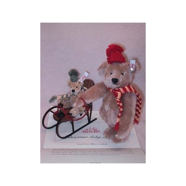 シュタイフ/Steiff◆世界限定クリスマス・ソリセット2002テディ２体セット シュタイフ/Steiff◇世界限定◇「クリスマス・ソリセット2002