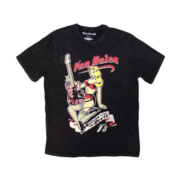 Van Halen Tシャツ ヴァン・ヘイレン Running With The Devil STONE WASH M