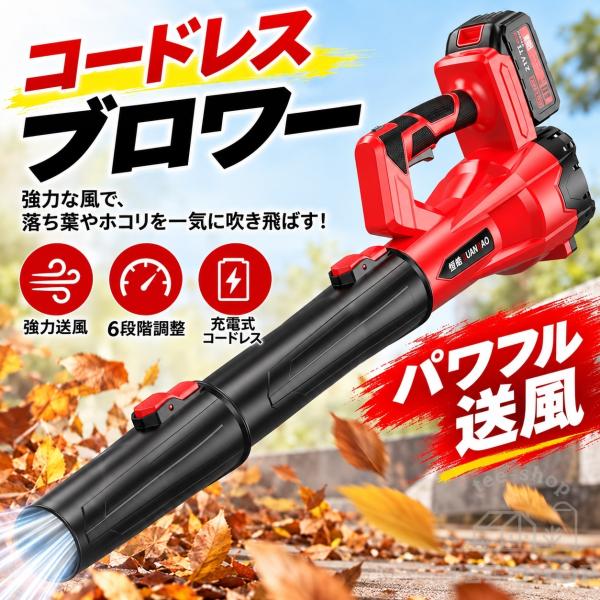 ブロワー 洗車 エアーブロー 強力 ジェットブロアー 充電式 コードレス 電動 爆風 ブラシレスモーター 6段階風量調整可 互換バッテリー対応 小型 軽量 電動工具