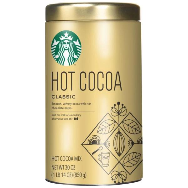 スターバックス クラシックホットココア 850g商品の特徴◆1缶42杯分◆きび砂糖使用◆スターバックスの美味しいホットココア◆お湯やホットミルクに溶かすだけ香り高いココアが手軽に完成。商品の詳細濃厚なココアと、ダークチョコレートの風味が絶妙...