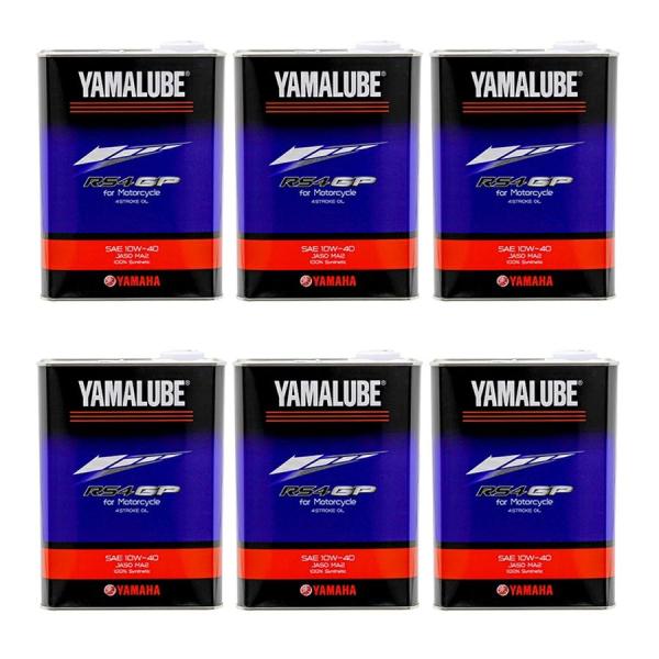 お得な6本セット 4L x 6本 ヤマハ純正 ヤマルーブ RS4GP 4リットル 10W
