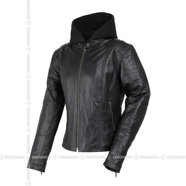 DEGNER DEGNER デグナー レディースフード付きレザージャケット