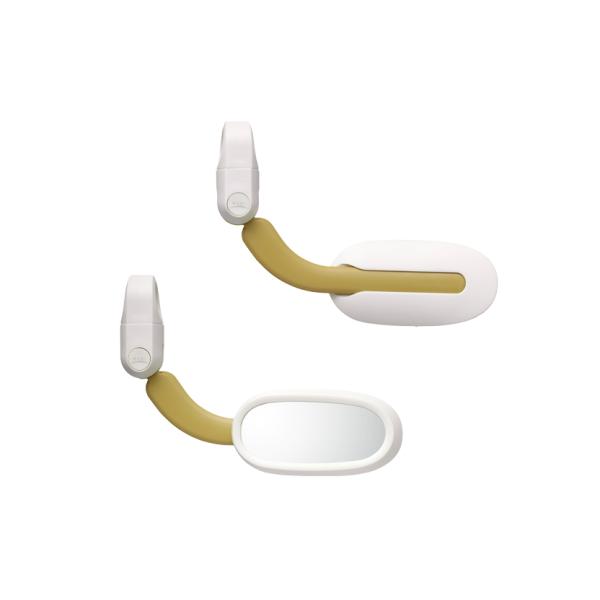 MUNI（ムニ）  【4511890214409】 MN-003 バックミラー 黄／白　イエロー／ホワイト　リアビューミラー　後方確認　角度調整　自転車自転車に飾りたくなる外観を追求独自の角度調整方法を採用した後方確認用ミラー「バックミラー...