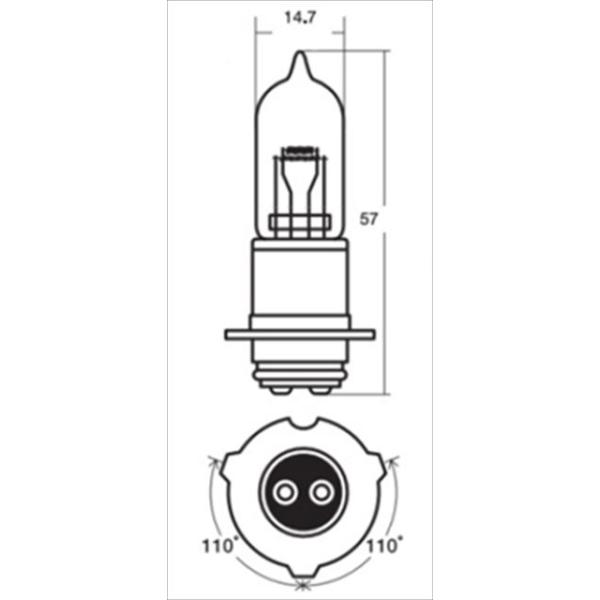 他サイト： スタンレー  4907894118131  14-0348 12V40/40W P15ｄ-25-3 ハロゲン球の商品画像