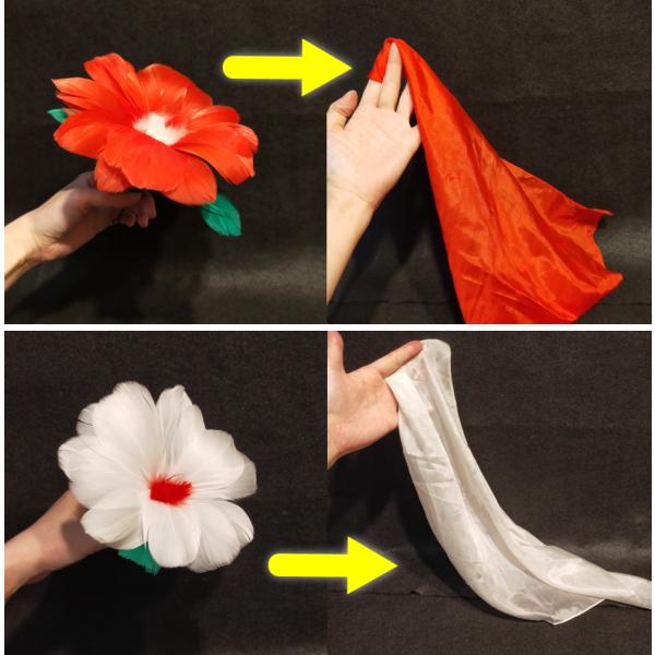 手品屋　バニシングフラワー＜お花が一瞬で消えてシルクハンカチに変わるマジック＞（国産品）