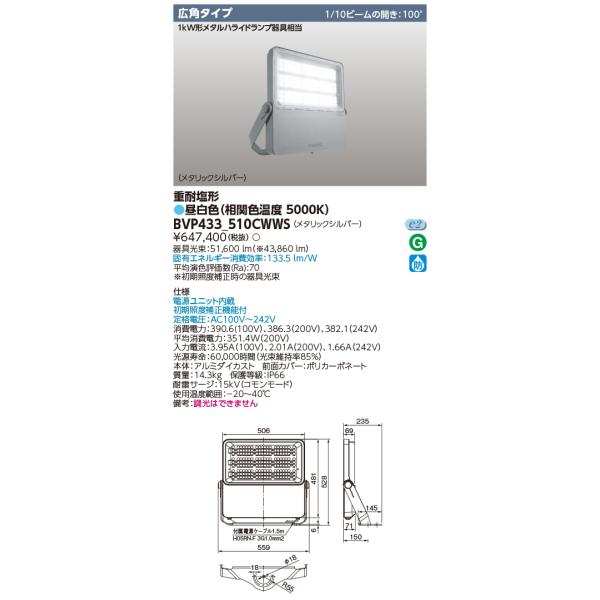 TOSHIBA（東芝） フィリップス BVP433_510CWWS (BVP433510CWWS) LED 